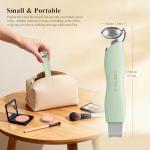 Vangines 3-in-1 Ice Roller for Face & Eyes – Cooling Facial Roller, Pore Cleansing Tool with 2 Silicone Brushes, Stainless Steel Roller for Puffiness & Pores (Green)