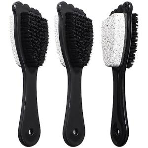 Beomeen Foot Brush and Pumice Stone for Shower with Handle, 3 Pcs Shower Foot Scrubber Callus Remover 2 in 1 Pedicure Brush with Dense Bristles for Deep Cleansing & Exfoliation, Dry Dead Skin Removal