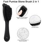 Beomeen Foot Brush and Pumice Stone for Shower with Handle, 3 Pcs Shower Foot Scrubber Callus Remover 2 in 1 Pedicure Brush with Dense Bristles for Deep Cleansing & Exfoliation, Dry Dead Skin Removal
