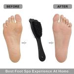 Beomeen Foot Brush and Pumice Stone for Shower with Handle, 3 Pcs Shower Foot Scrubber Callus Remover 2 in 1 Pedicure Brush with Dense Bristles for Deep Cleansing & Exfoliation, Dry Dead Skin Removal