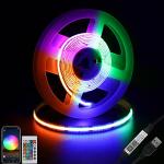 dephen USB COB RGB LED Strip, 4.9ft High Density Plug in Tape Light, 5v Cuttable TV Backlight for Car, Cabinet, Computer, Bar, DIY Lighting