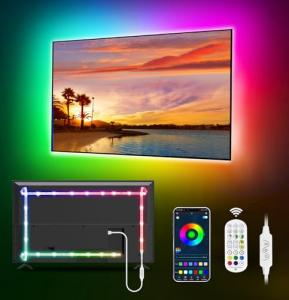 MATICOD LED Lights for TV Led Backlight, 9.84ft RGB Led Strip Lights for TV Lights Behind, USB Led Light Strip for 32-43in TV, Bluetooth APP Control Music Sync Strip Lighting for Christmas Decorations