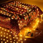 Tuanse 195 LED Curtain Tapestry Lights Backdrop String Lights, 6.5 x 5 Feet Hanging Fairy Curtain Light with 8 Lighting Modes and Remote for Bedroom Window Wall Indoor Outdoor Graduation Decor 1 Pack