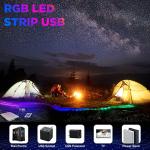 dephen USB COB RGB LED Strip, 4.9ft High Density Plug in Tape Light, 5v Cuttable TV Backlight for Car, Cabinet, Computer, Bar, DIY Lighting