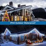 32.8ft 400 LED Icicle String Lights, 8 Modes Waterproof Icicle Christmas Lights Outdoor with Memory Function, Curtain Fairy Lights Hanging Decor for Home, Party, Christmas & Halloween (Cool White)