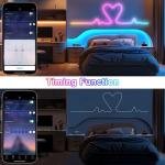 Cozylady 20Ft RGB LED Neon Rope Lights for Bedroom, 6m LED Strip Lamp with Double Sided Adhesive Tape, App/Remote Control Waterproof DIY Lights Decorate The Outdoor and Indoor of Your Home.