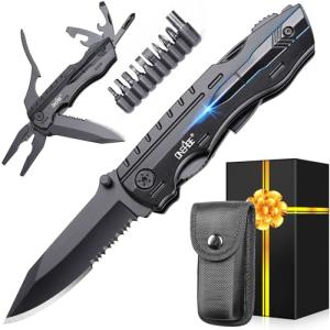 Gifts for Men Dad Him, Birthday Gifts for Man Husband Guy, Multitool Pocket Knife, Groomsmen Gift, Stocking Stuffers for Men, Christmas Fathers Day Mens Gift, Hunting Camping Knives for Outdoor