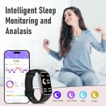 Zeacool Fitness Tracker with 24/7 Heart Rate, Blood Oxygen Sleep Monitor, 123 Sports Modes Calories Smart Watch,IP68 Waterproof Step Counter Activity Trackers Health Pedometer for Women Men (Black)