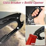 JUXWONE Carabiner with Knife, Multitool Carabiner Pocket Knife, Folding Sharp Knives, Sturdy Handy Tool, Belt Cutter, Bottle Opener, Window Breaker, Screwdriver, for Safety in Car, Camping, Hiking