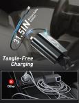 Retractable Car Charger USB C Fast Charging 120W, Car Accessories Cigarette Lighter Adapter Car Charger iPhone16 15 14 13 12 11 Car Essentials Gift for Travelers, Men, Women