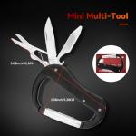 KINGSUSLAY Multitool Carabiner with Pocket Knife, Stocking Stuffers Gifts for Men,Bottle Opener,Nail file,Small Scissors,EDC Carabiners Keychain,Survival Gear for Camping Hiking（Black)