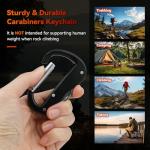 KINGSUSLAY Multitool Carabiner with Pocket Knife, Stocking Stuffers Gifts for Men,Bottle Opener,Nail file,Small Scissors,EDC Carabiners Keychain,Survival Gear for Camping Hiking（Black)