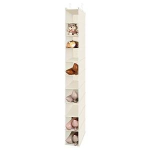 MAX Houser 10-Shelf Hanging Shoe Shelf Organizer, Hanging Shoe Storage for Closet (Beige)