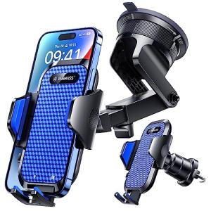 VANMASS [True Military-Grade] Car Phone Holder [Best Suction & Clip] Cell Phone Mount for Dashboard Windshield Vent Truck Cradle Dash Stand for iPhone 15 Pro Max 14 13 12 Android, Blue