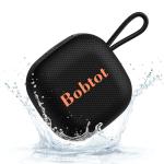 Bobtot Portable Bluetooth Speakers Wireless, IPX7 Waterproof Mini Speaker with 16 Hours Playtime, Loud Stereo Sound, TWS, Built-in Microphone, Small Size for Travel Sport, Black