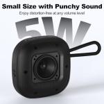 Bobtot Portable Bluetooth Speakers Wireless, IPX7 Waterproof Mini Speaker with 16 Hours Playtime, Loud Stereo Sound, TWS, Built-in Microphone, Small Size for Travel Sport, Black