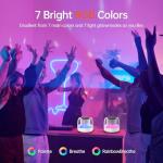 Portable Speaker Bluetooth with Loud Stereo Sound, Mini Wireless Speaker with 7 RGB Lights, TF-Card USB, TWS Pairing, 4H Playtime, IP7 Waterproof Speakers for Travel Party Home Outdoor Gift, White