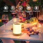 Aoliontoy Bedside Lamp, Touch Control Night Light with 1-3 Hour Timer, RGB Colors Changing and 5 Levels Adjustable Brightness, Rechargeable Light for Camping, Bedroom, Christmas, Kids Nursery.