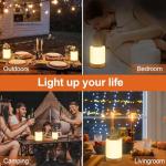 Aoliontoy Bedside Lamp, Touch Control Night Light with 1-3 Hour Timer, RGB Colors Changing and 5 Levels Adjustable Brightness, Rechargeable Light for Camping, Bedroom, Christmas, Kids Nursery.