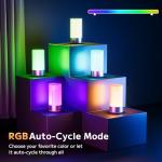 Famigreta Table Lamp, Bedside Touch Control Lamp for Bedroom 3 Level Dimmable Warm White Lights with 256 RGB Color Mode Modern Deisgn Smart Nightstand Desktop LED Lamps Portable for Read(Advanced)