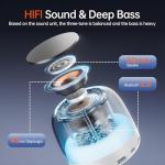 Portable Speaker Bluetooth with Loud Stereo Sound, Mini Wireless Speaker with 7 RGB Lights, TF-Card USB, TWS Pairing, 4H Playtime, IP7 Waterproof Speakers for Travel Party Home Outdoor Gift, White