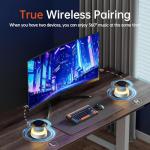 Portable Speaker Bluetooth with Loud Stereo Sound, Mini Wireless Speaker with 7 RGB Lights, TF-Card USB, TWS Pairing, 4H Playtime, IP7 Waterproof Speakers for Travel Party Home Outdoor Gift, White