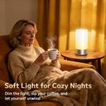 Famigreta Table Lamp, Bedside Touch Control Lamp for Bedroom 3 Level Dimmable Warm White Lights with 256 RGB Color Mode Modern Deisgn Smart Nightstand Desktop LED Lamps Portable for Read(Advanced)