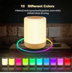Aoliontoy Bedside Lamp, Touch Control Night Light with 1-3 Hour Timer, RGB Colors Changing and 5 Levels Adjustable Brightness, Rechargeable Light for Camping, Bedroom, Christmas, Kids Nursery.