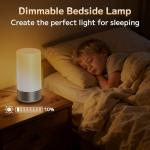 Famigreta Table Lamp, Bedside Touch Control Lamp for Bedroom 3 Level Dimmable Warm White Lights with 256 RGB Color Mode Modern Deisgn Smart Nightstand Desktop LED Lamps Portable for Read(Advanced)
