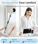 Electric Spin Scrubber with 3 Speed, Adjustable Extension Handle, 8 Brush Heads,Cordless Power Cleaning Brush for Bathroom, Tile, Kitchen-Black