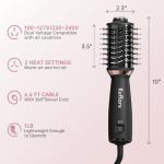 Keflare Mini Dual Voltage Hair Dryer Brush, 2-in-1 Hot Air Brush for Travel, One Step Blow Dryer & Styler for Drying, Smoothing and Volumizing Hair