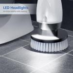 Electric Spin Scrubber, Cleaning Brush with 8 Brush Heads, IPX7 Waterproof LED Display, Adjustable Extension Handle Shower Scrubber for Bathroom Floor Tub Tile (Black)