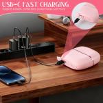 Mini Straightener,Rechargeable Portable Hair Straightener Brush,Fast Heating Hot Comb,3-Speed Temperature Control,Anti Scald Shell,Lightweight and Portable for Home Travel (Pink)