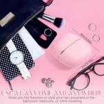 Mini Straightener,Rechargeable Portable Hair Straightener Brush,Fast Heating Hot Comb,3-Speed Temperature Control,Anti Scald Shell,Lightweight and Portable for Home Travel (Pink)