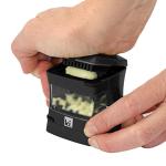 Kitchen Innovations Garlic-A-Peel Garlic Press, Crusher, Cutter, Mincer, and Storage Container - Includes Silicone Garlic Peeler - Easy to Clean - Stainless Steel Blades – (Black), standard