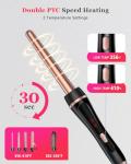 5 in 1 Curling Iron, Hair Curling Wand Set Thermal Brush 4 Interchangeable Ceramic Curling Wands (0.35"-1.25”) Fast Heat Up Dual Voltage Christmas Birthday Hair Tool Gifts for Women Travel