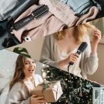 Keflare Mini Dual Voltage Hair Dryer Brush, 2-in-1 Hot Air Brush for Travel, One Step Blow Dryer & Styler for Drying, Smoothing and Volumizing Hair