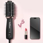 Keflare Mini Dual Voltage Hair Dryer Brush, 2-in-1 Hot Air Brush for Travel, One Step Blow Dryer & Styler for Drying, Smoothing and Volumizing Hair