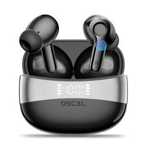 Wireless Earbuds, Bluetooth 5.4 Headphone Hi-Fi Stereo, Ear Buds with Deep Bass and Noise Cancelling Mic, Earphones with LED Display, 40H Playtime, IPX7, for Android iPhone Laptop, Sports, Black
