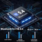 Wireless Earbuds Bluetooth Headphones Noise Cancelling, Bluetooth 5.4 Ear bud with Dynamic Drivers Stereo, 40H Playtime Sports Earphones Wireless Waterproof with LED Power Display for Laptop Pad Phone