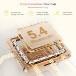 Wireless Earbuds, Bluetooth 5.4 Headphone Hi-Fi Stereo, Ear Buds with Deep Bass and Noise Cancelling Mic, Earphones with LED Display, 40H Playtime, IPX7, for Android iPhone Laptop, Sports, Black