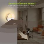 AURAXY Rechargeable Battery Night Light, Motion Sensor Night Light, LED Warm White Magnetic Stick-on Motion Sensored Hallway Light, with Dusk to Dawn Sensor for Stairs, Wall, Closet, Cabinet (3 Pack)