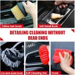 Viewsun 17PCS Car Cleaning Kit, Car Interior Detailing Kit with Red High Power Handheld Vacuum, Detailing Brush Set, Windshield Cleaner, Cleaning Gel, Complete Auto Accessories for Women