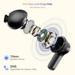 Wireless Earbuds, Bluetooth 5.4 Headphone Hi-Fi Stereo, Ear Buds with Deep Bass and Noise Cancelling Mic, Earphones with LED Display, 40H Playtime, IPX7, for Android iPhone Laptop, Sports, Black