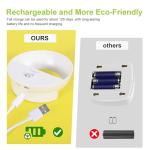 AURAXY Rechargeable Battery Night Light, Motion Sensor Night Light, LED Warm White Magnetic Stick-on Motion Sensored Hallway Light, with Dusk to Dawn Sensor for Stairs, Wall, Closet, Cabinet (3 Pack)