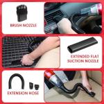 Viewsun 17PCS Car Cleaning Kit, Car Interior Detailing Kit with Red High Power Handheld Vacuum, Detailing Brush Set, Windshield Cleaner, Cleaning Gel, Complete Auto Accessories for Women