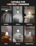 AXHHTVCGY Motion Sensor Night Light Rechargeable, Magnetic Puck Lights, 3 Modes & Dimmable, Motion Sensor Stair Lights Indoor for Bedroom Bathroom Kitchen Hallway Cruise (White Light)