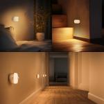 Lyridz Rechargeable Night Light with Motion Sensor, 1500mAh Battery Operated Nightlights, Stick-on LED Closet Light, 1-80LM Dimmable Brightness for Bathroom, Kitchen, Stairs, Hallway, 3 Packs
