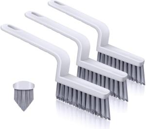 Lumkew Grout Cleaner Brush,Hard Bristle Grout Cleaning Brushes Scrubber for Tile Floors Bathroom Shower, Black, 3 Pieces