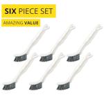 Supplymaid 6-Pack Grout Cleaner Brush Scrub Set - Stiff Bristle Scrubbing & Detail Cleaning Brushes for Household Use on Bathtub, Shower, Kitchen, Tile Floors, Sink, Grooves, Window Tracks, Drains